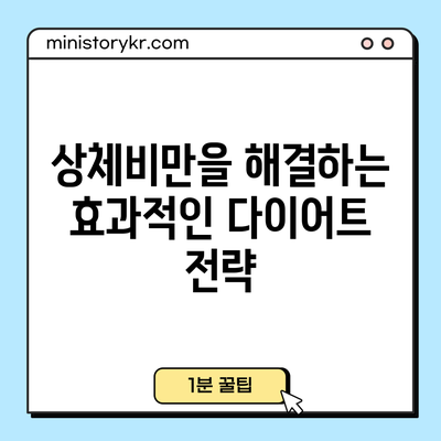 상체비만을 해결하는 효과적인 다이어트 전략