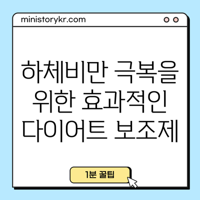 하체비만 극복을 위한 효과적인 다이어트 보조제