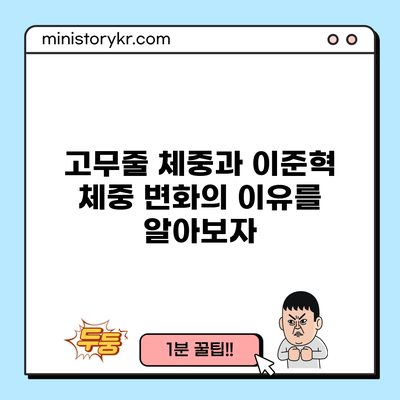 고무줄 체중과 이준혁 체중 변화의 이유를 알아보자