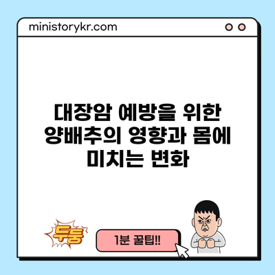 대장암 예방을 위한 양배추의 영향과 몸에 미치는 변화