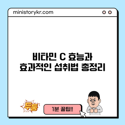 비타민 C 효능과 효과적인 섭취법 총정리