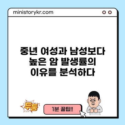 중년 여성과 남성보다 높은 암 발생률의 이유를 분석하다