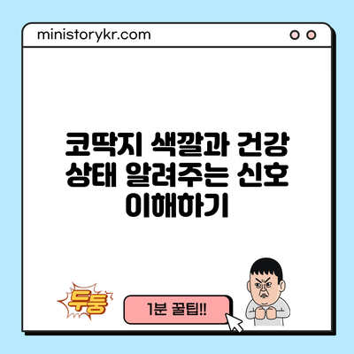 코딱지 색깔과 건강 상태 알려주는 신호 이해하기