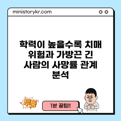 학력이 높을수록 치매 위험과 가방끈 긴 사람의 사망률 관계 분석