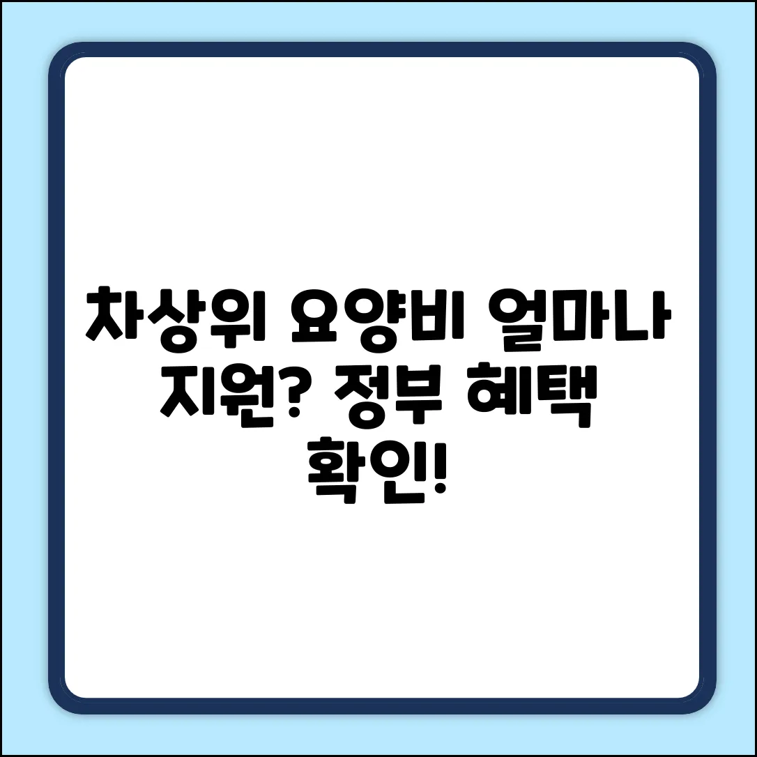 차상위계층 요양병원비, 정부 지원 얼마나? [쉽게