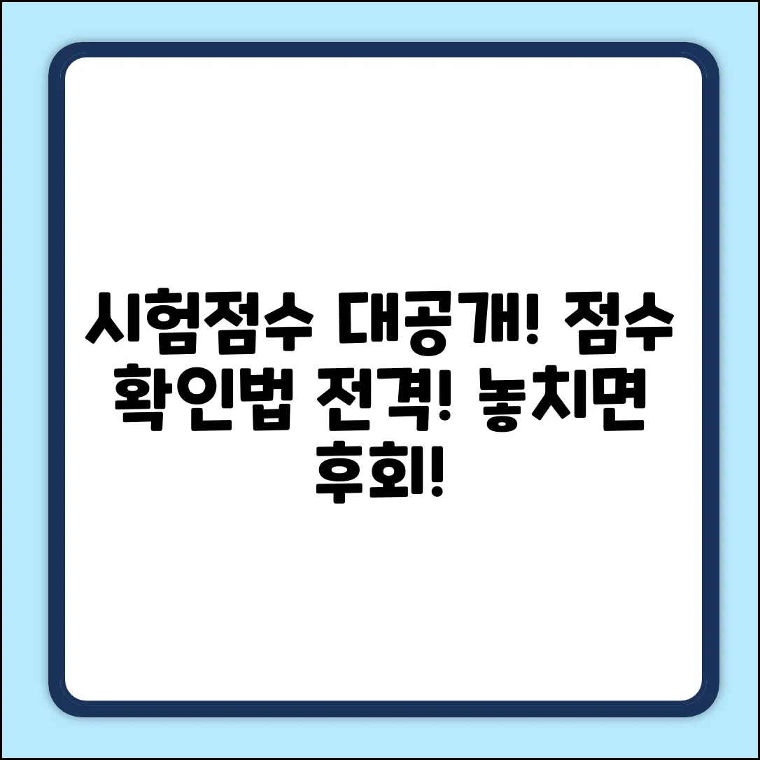 시험점수, 궁금하세요? 확인 방법 전격 공개!