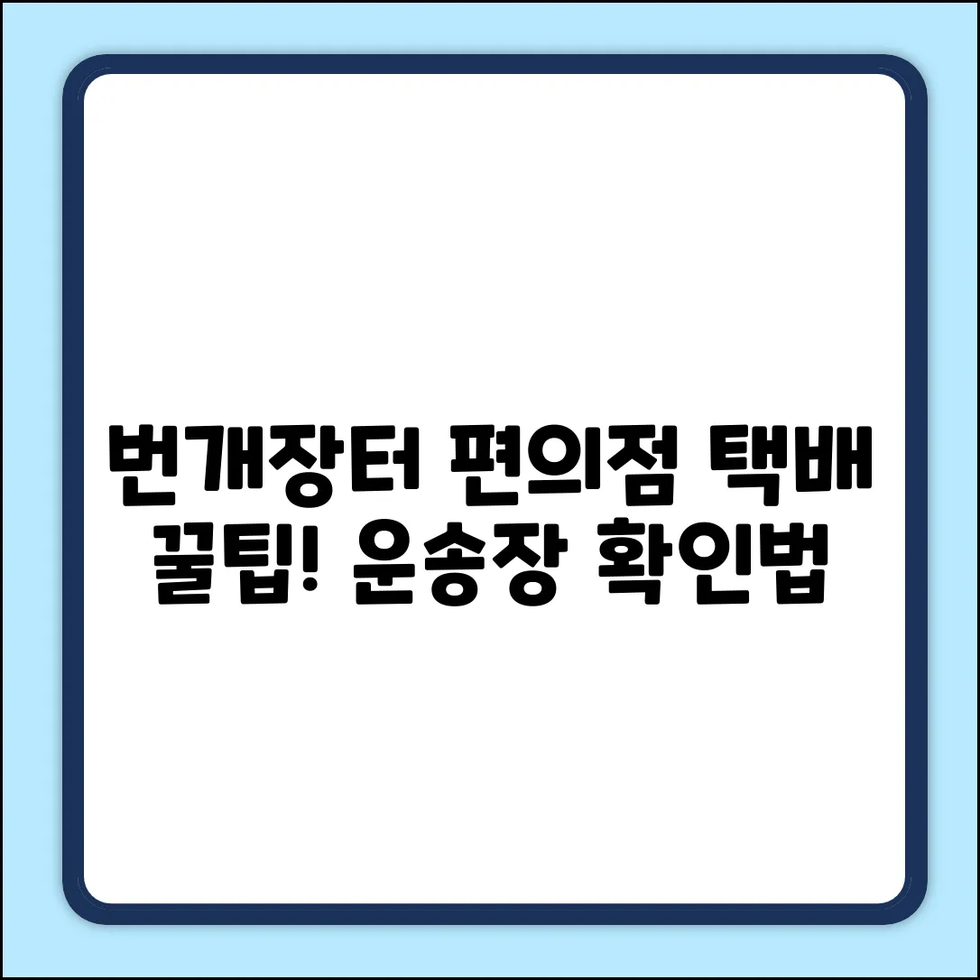 번개장터 편의점 택배, 운송장 번호 확인법은?