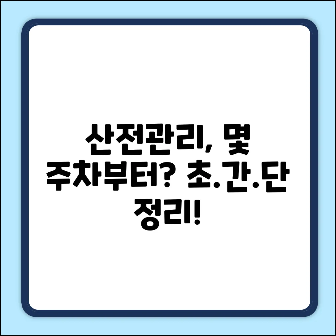산전관리, 몇 주차부터 시작해야 안심일까요?