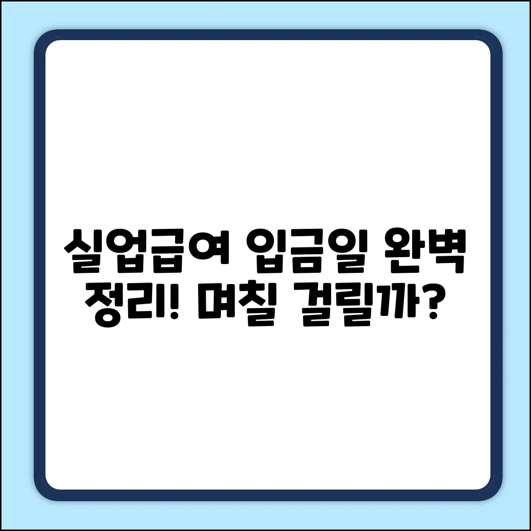 실업인정신청 후 입금, 얼마나 걸릴까? 완벽 가이드