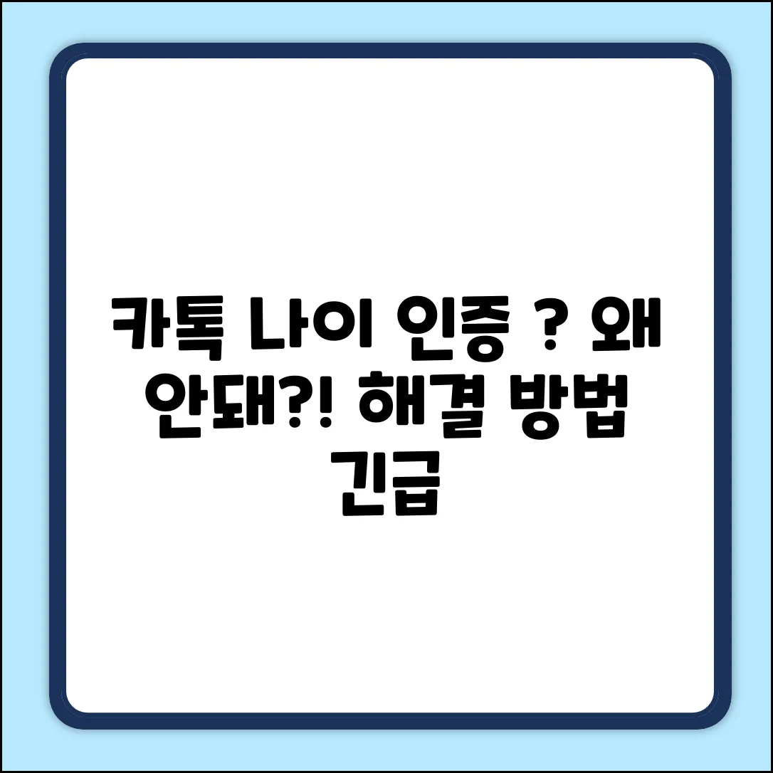 카톡 나이 인증, 대체 왜 안될까?