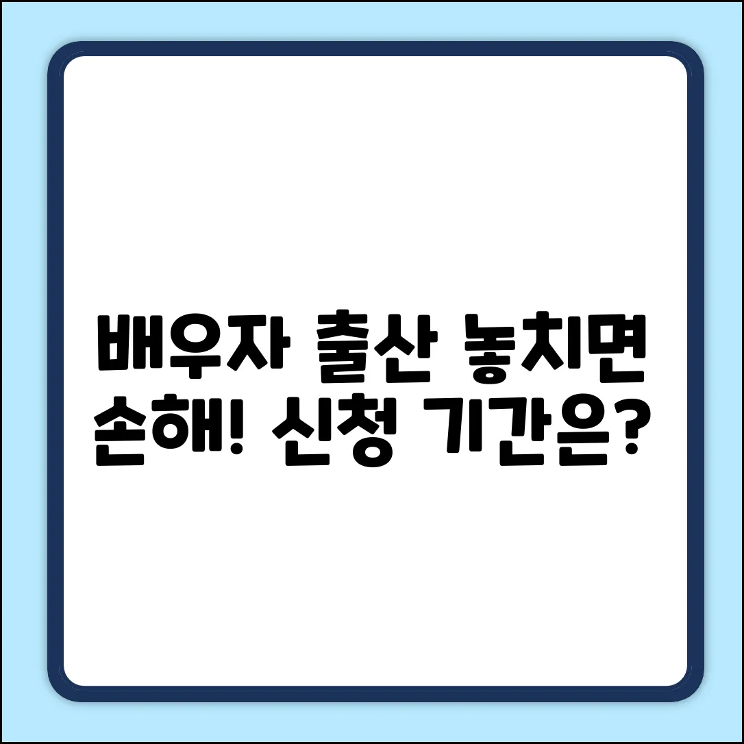 배우자 출산급여, 놓치면 손해! 신청 기간은?