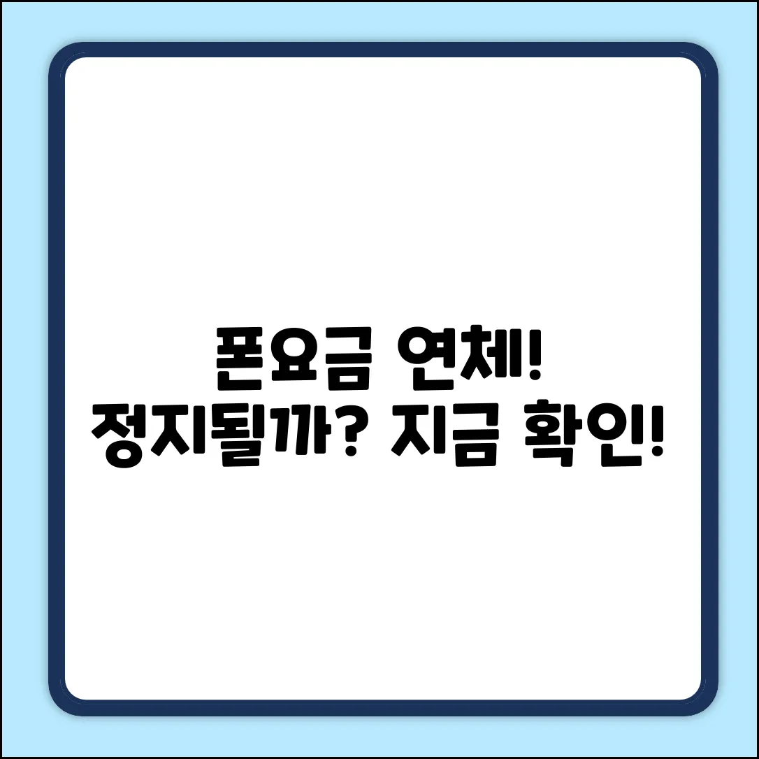 핸드폰 요금 1달 연체, 혹시 통신 정지될까?