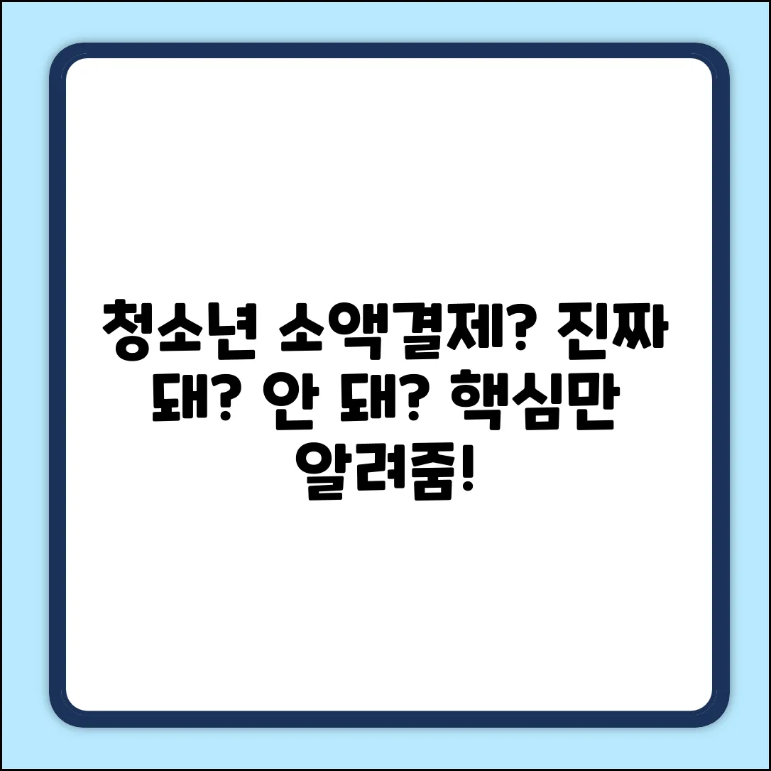 청소년 소액결제, 진짜 가능한가요?