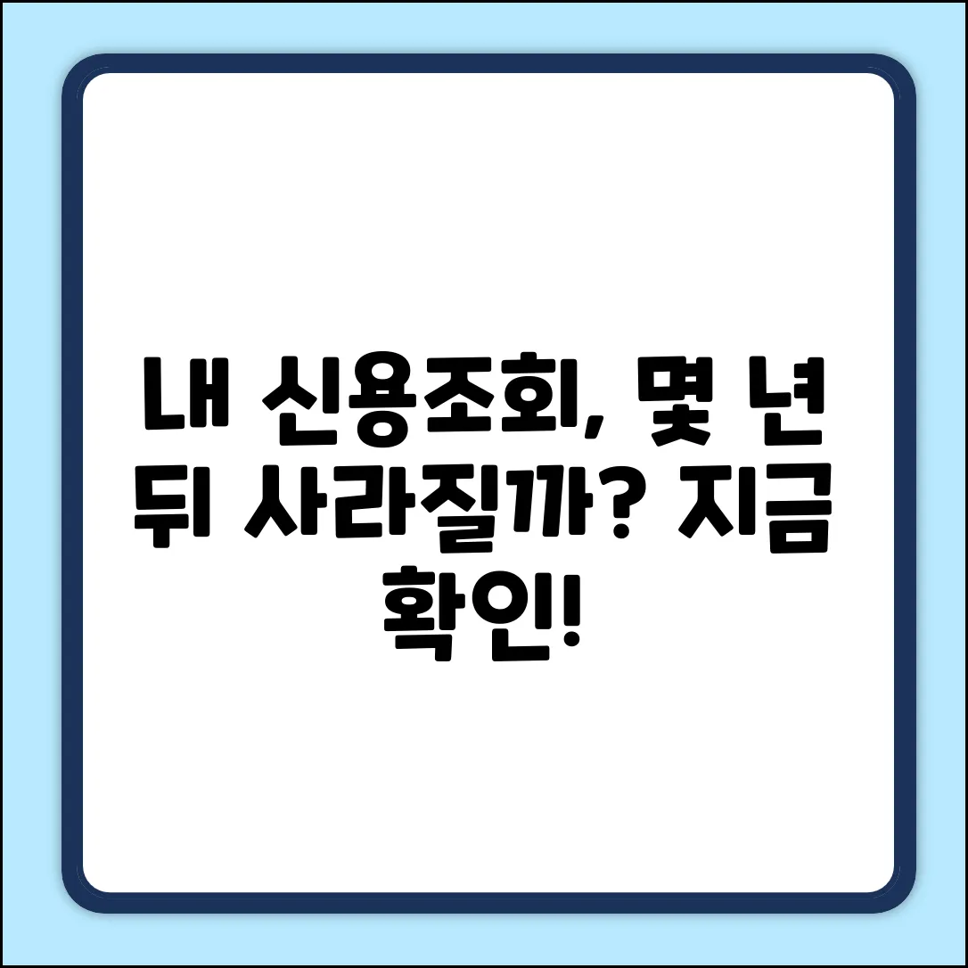 내 신용조회 기록, 몇 년이나 남을까?
