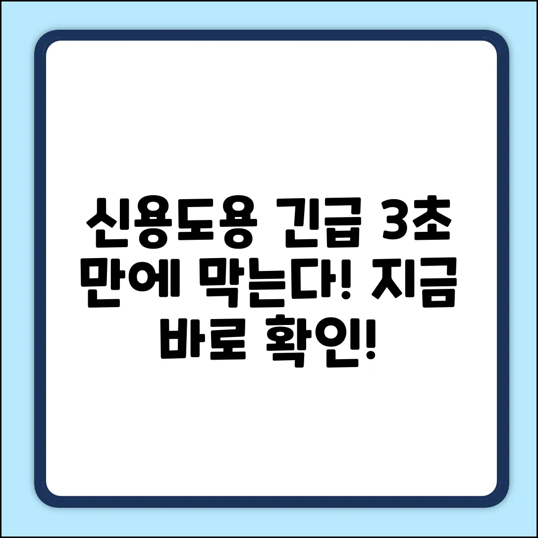 🚨신용도용 방지🚨 3초 만에 끝!