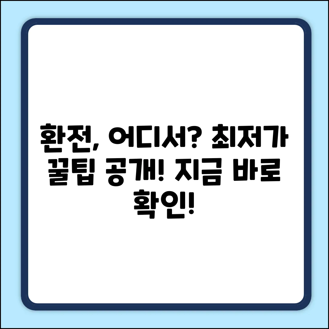 현금 환전, 어디서? ✨꿀팁 대방출!