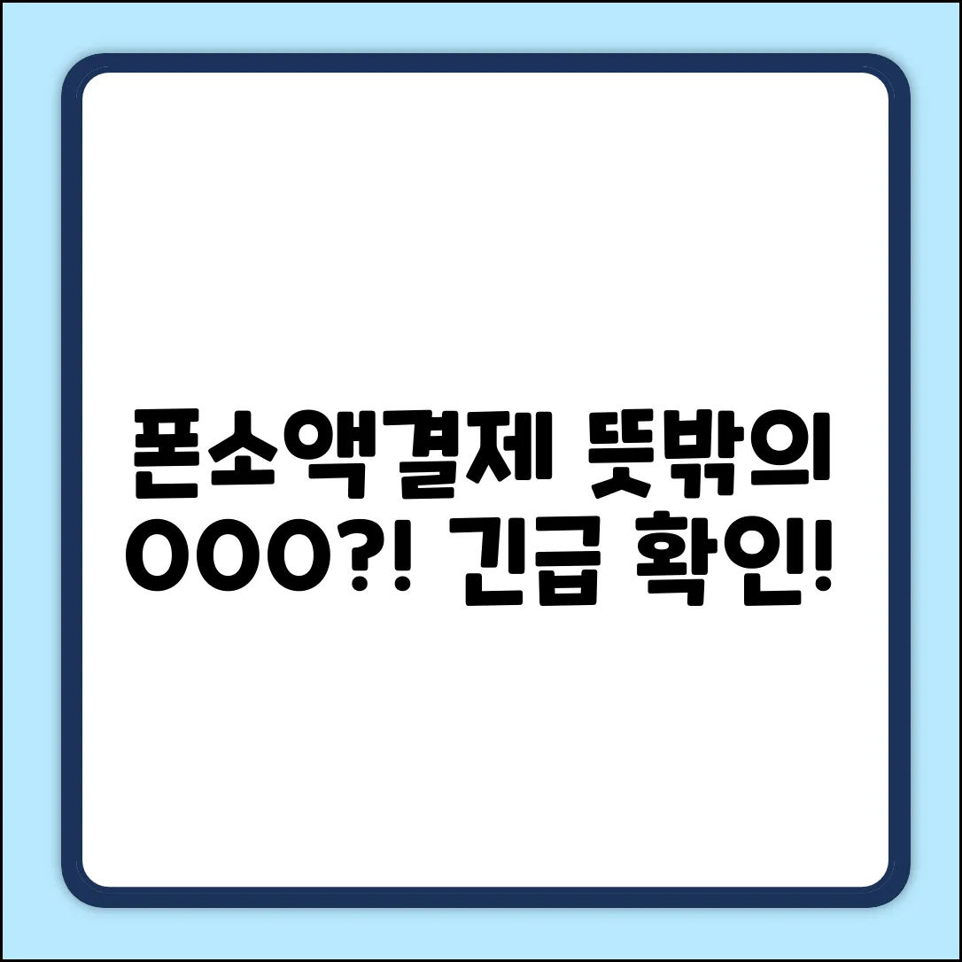폰 소액결제 사용처? 뜻밖의 OOO!