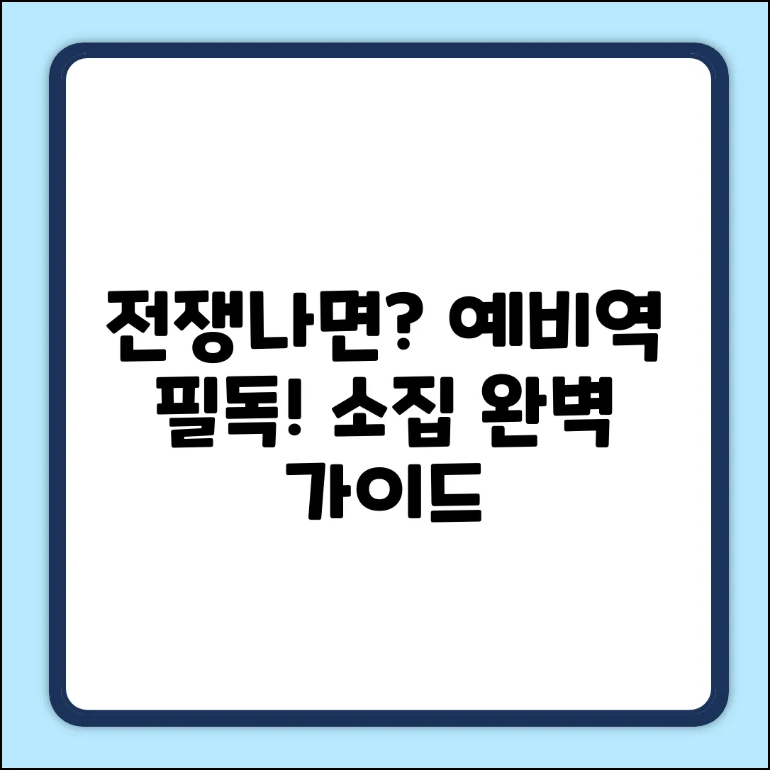 전쟁나면? 예비역 소집 완벽 가이드