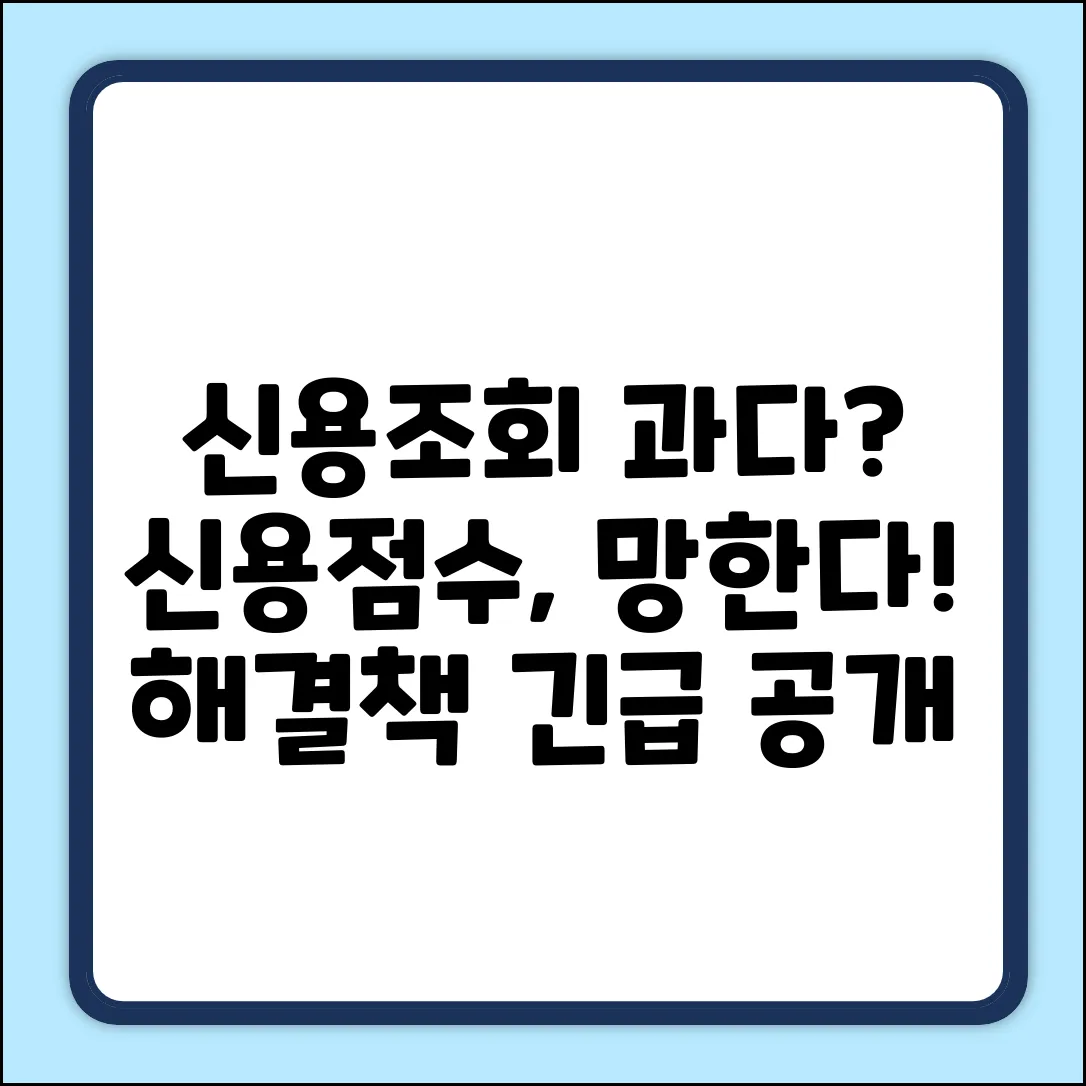 신용조회 과다, 누구나 아는 문제점!