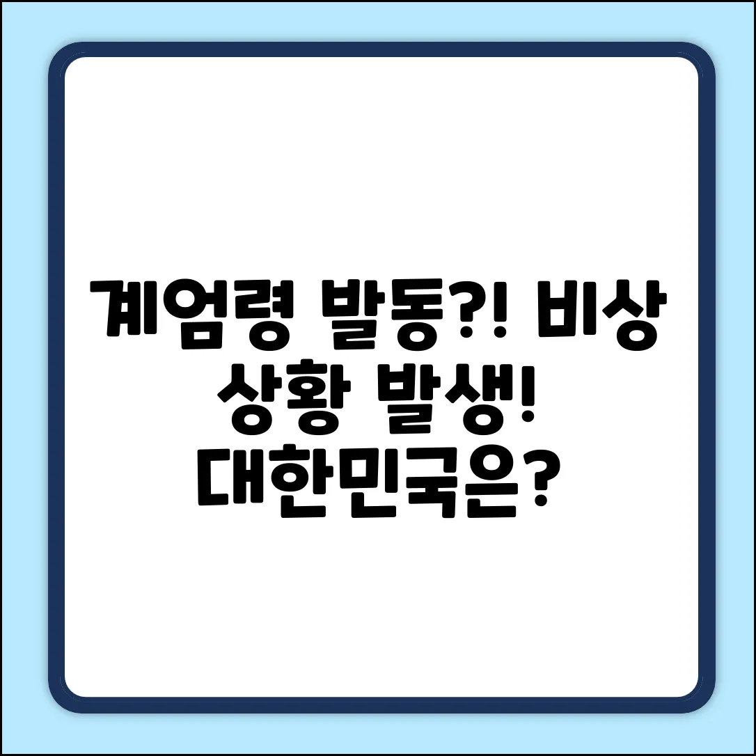 계엄 선포, 어떤 비상상황일까요?