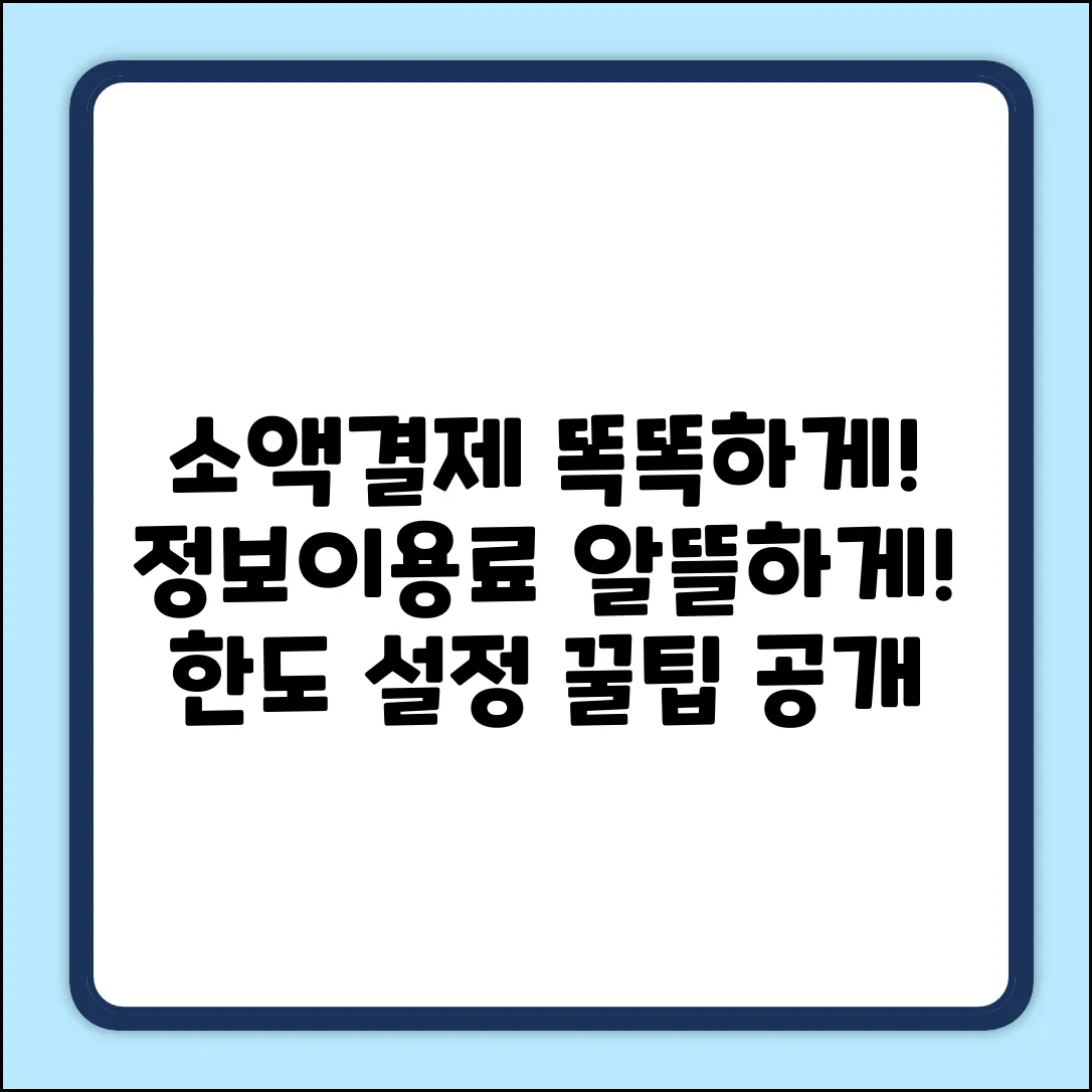 소액결제&정보이용료 한도, 똑똑하게 알뜰하게!