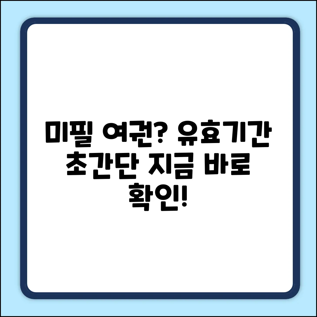 병역미필 여권 유효기간, 누구나 쉽게 확인!