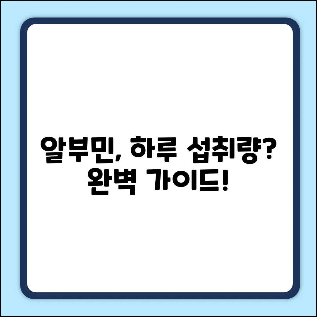 알부민 하루 섭취량 완벽 가이드