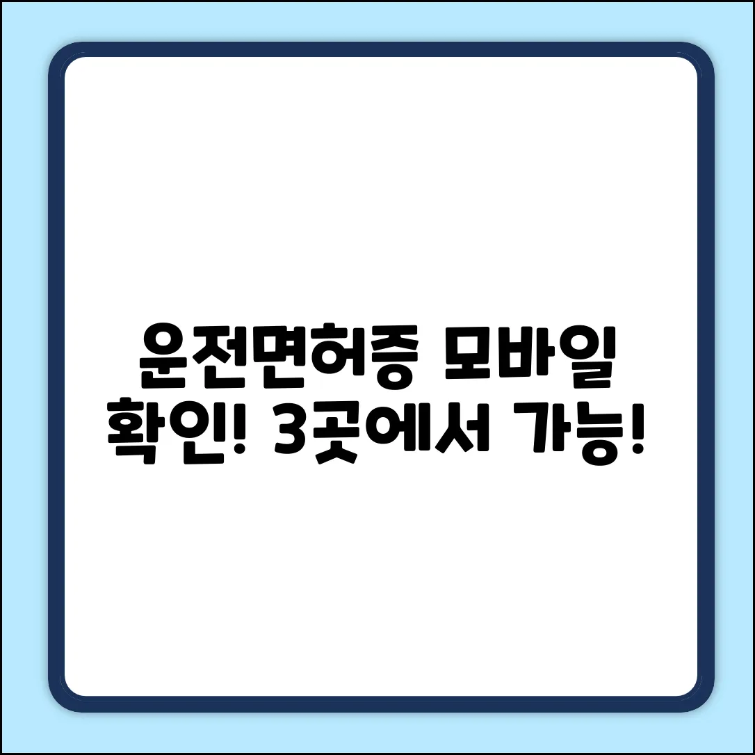 모바일 운전면허증, 3곳에서 확인하세요!