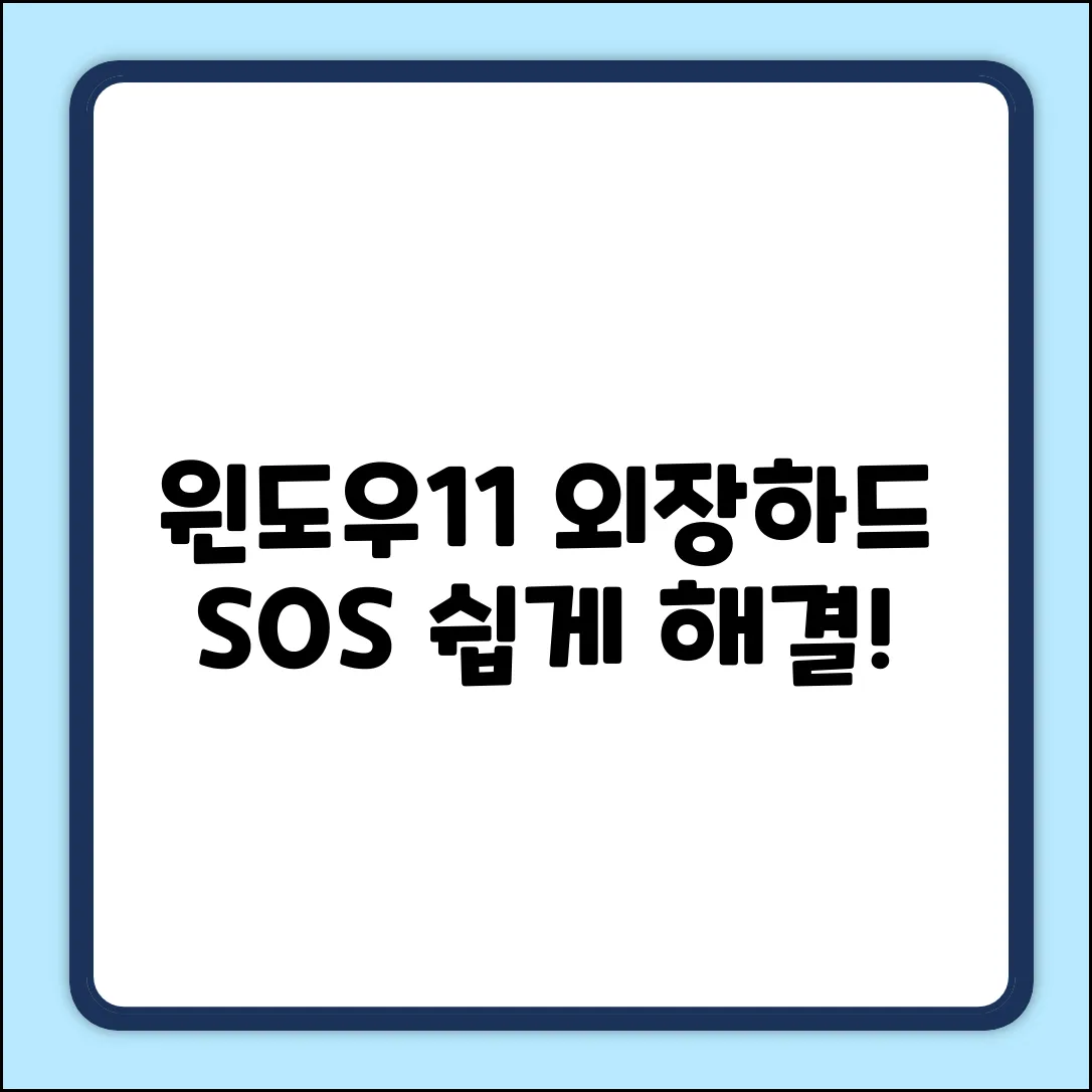 윈도우11 업데이트 후 외장하드 인식? 쉽게 해결!