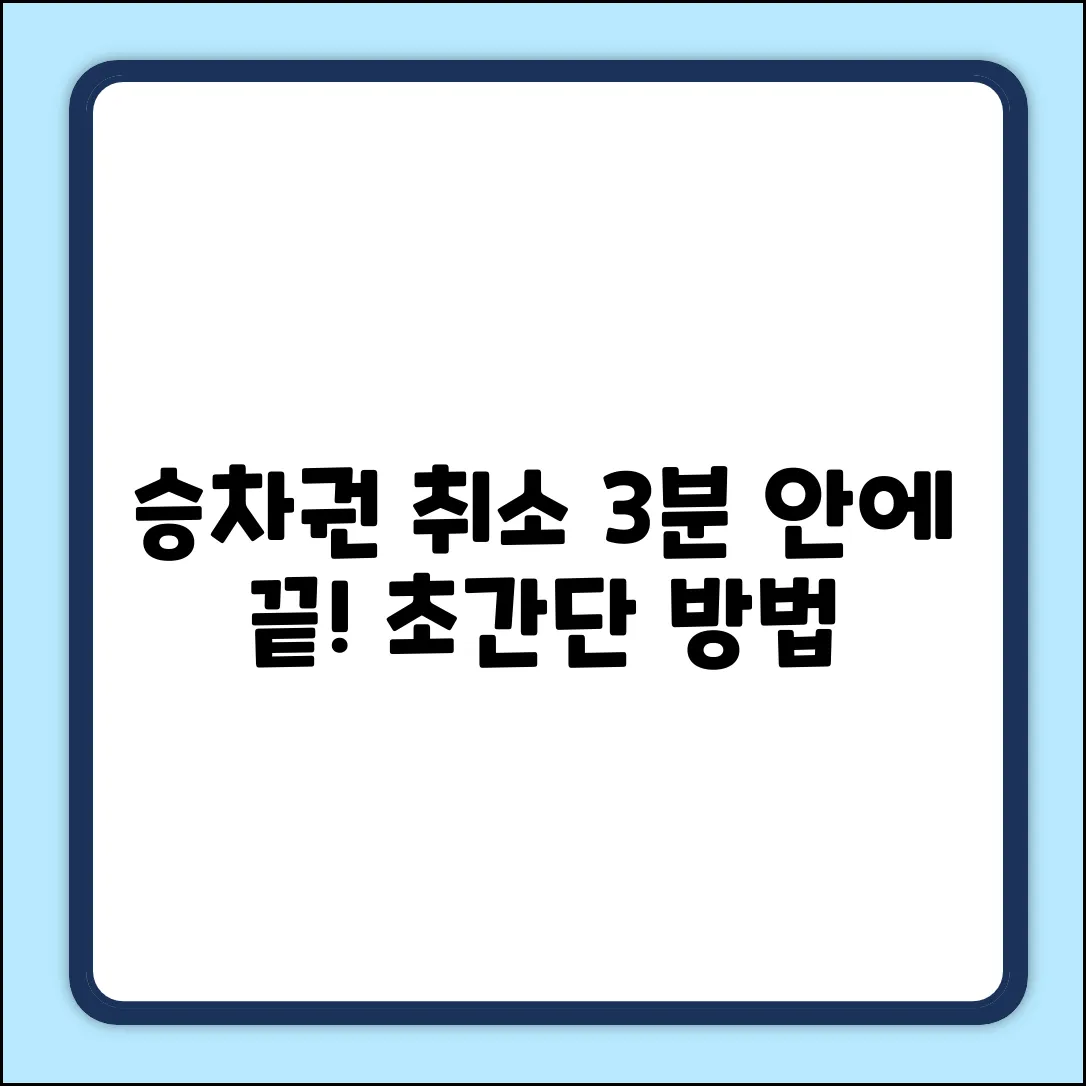 모바일 승차권 취소, 3분 안에 끝내는 법