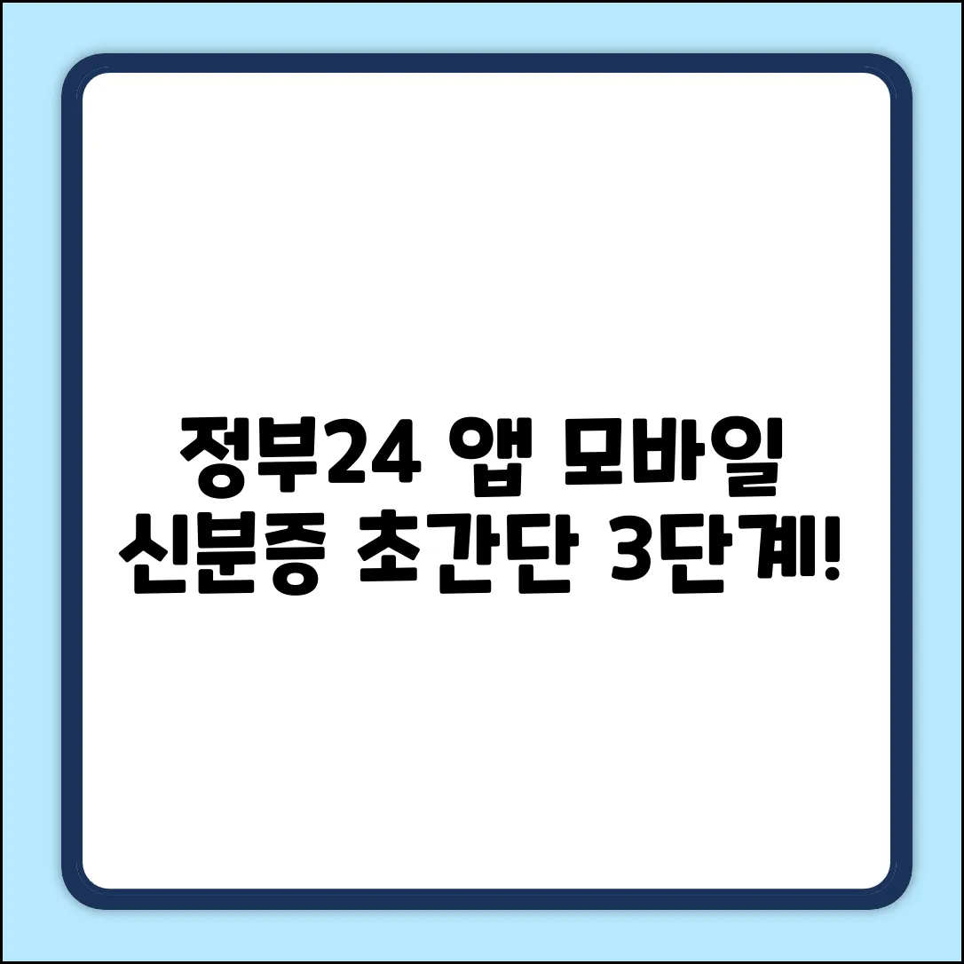 정부24 앱: 모바일 신분증 발급 3단계 초간단 가이드