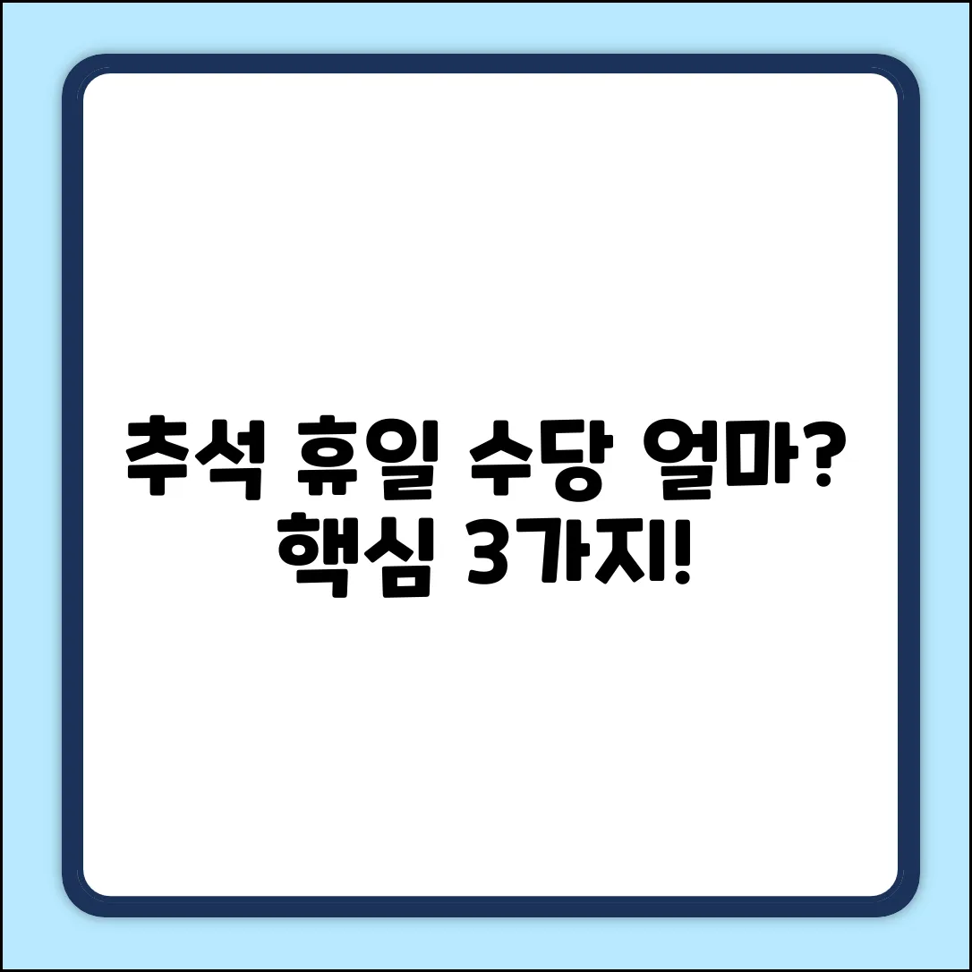 추석휴일수당, 얼마가 적정할까요? 3가지 핵심!