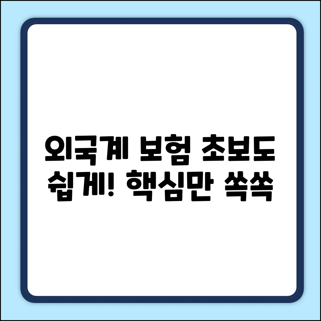 외국계보험사, 초보도 쉽게! 핵심만 쏙쏙