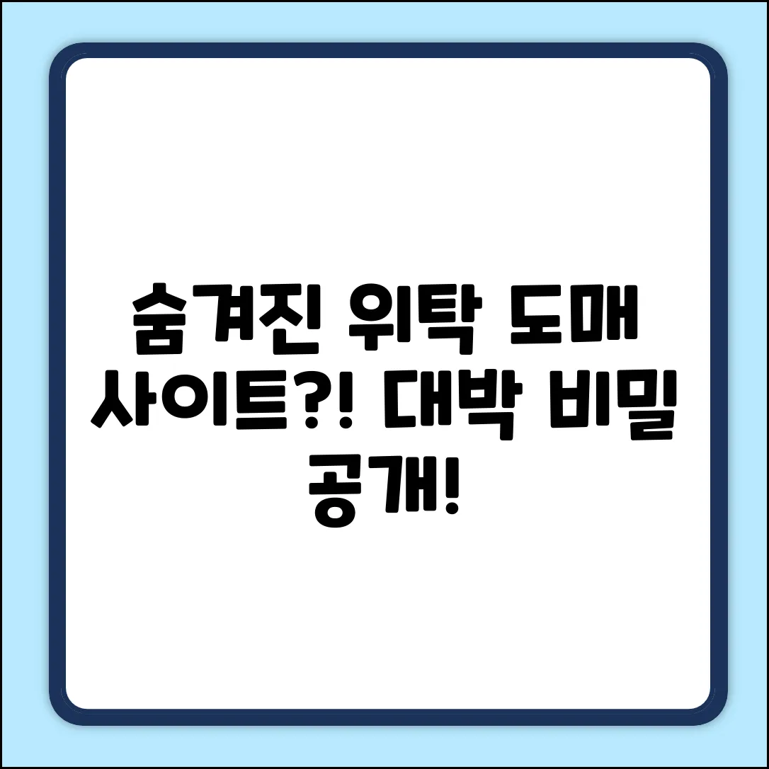 숨겨진 위탁도매사이트, 놀라운 비밀!
