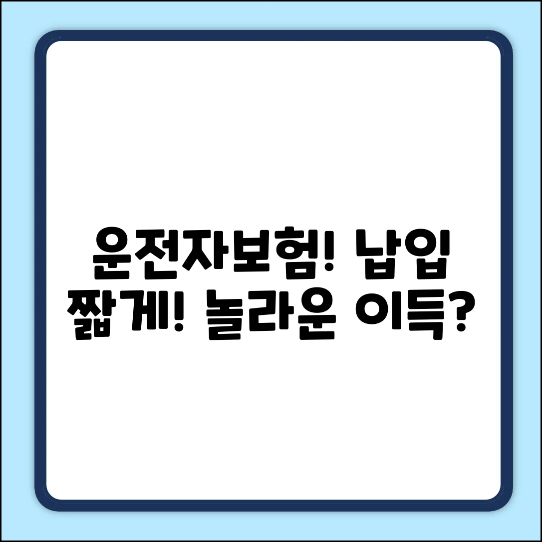 운전자보험, 납입기간 짧을수록 놀라운 이득?