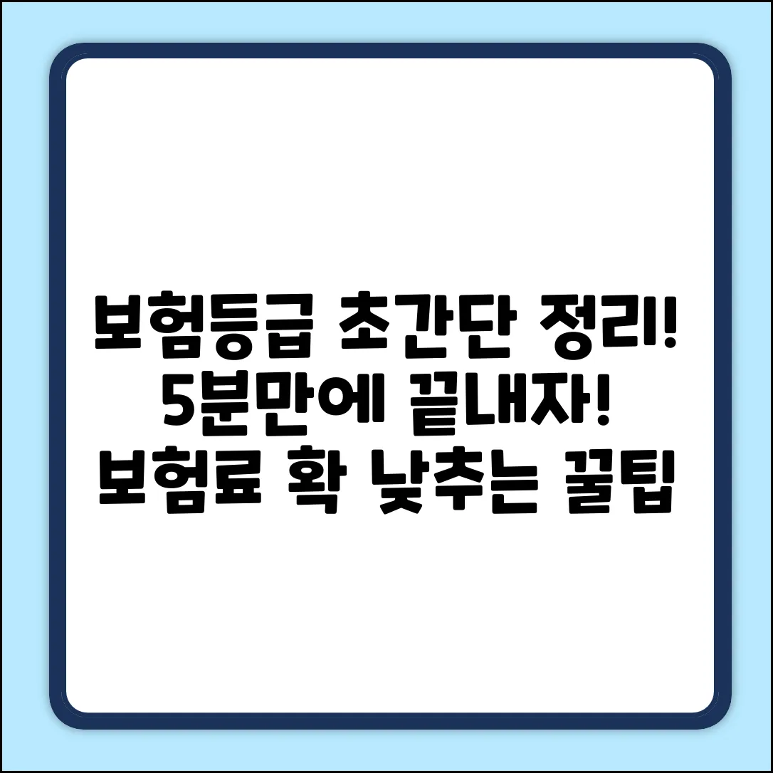 자동차보험 등급표, 5분만에 완벽 이해!