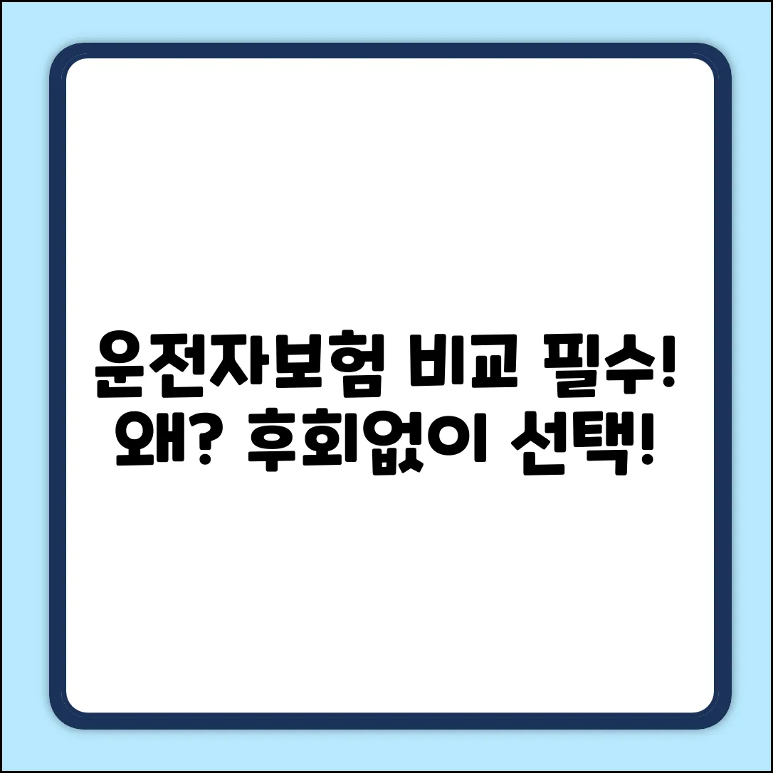 운전자보험 비교, 왜 해야 할까요?