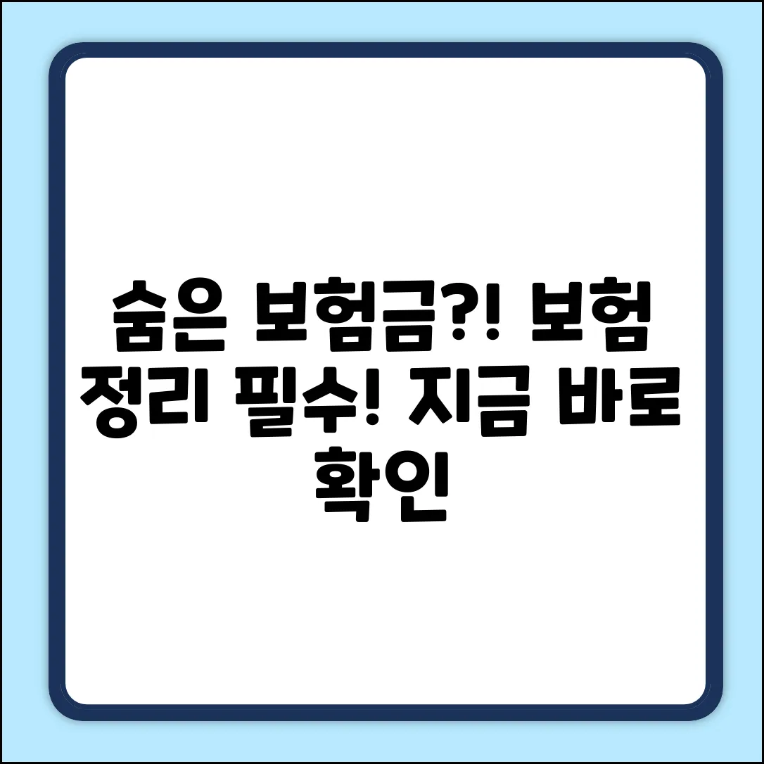 보험정리사이트, 숨은 보험금 찾기?!