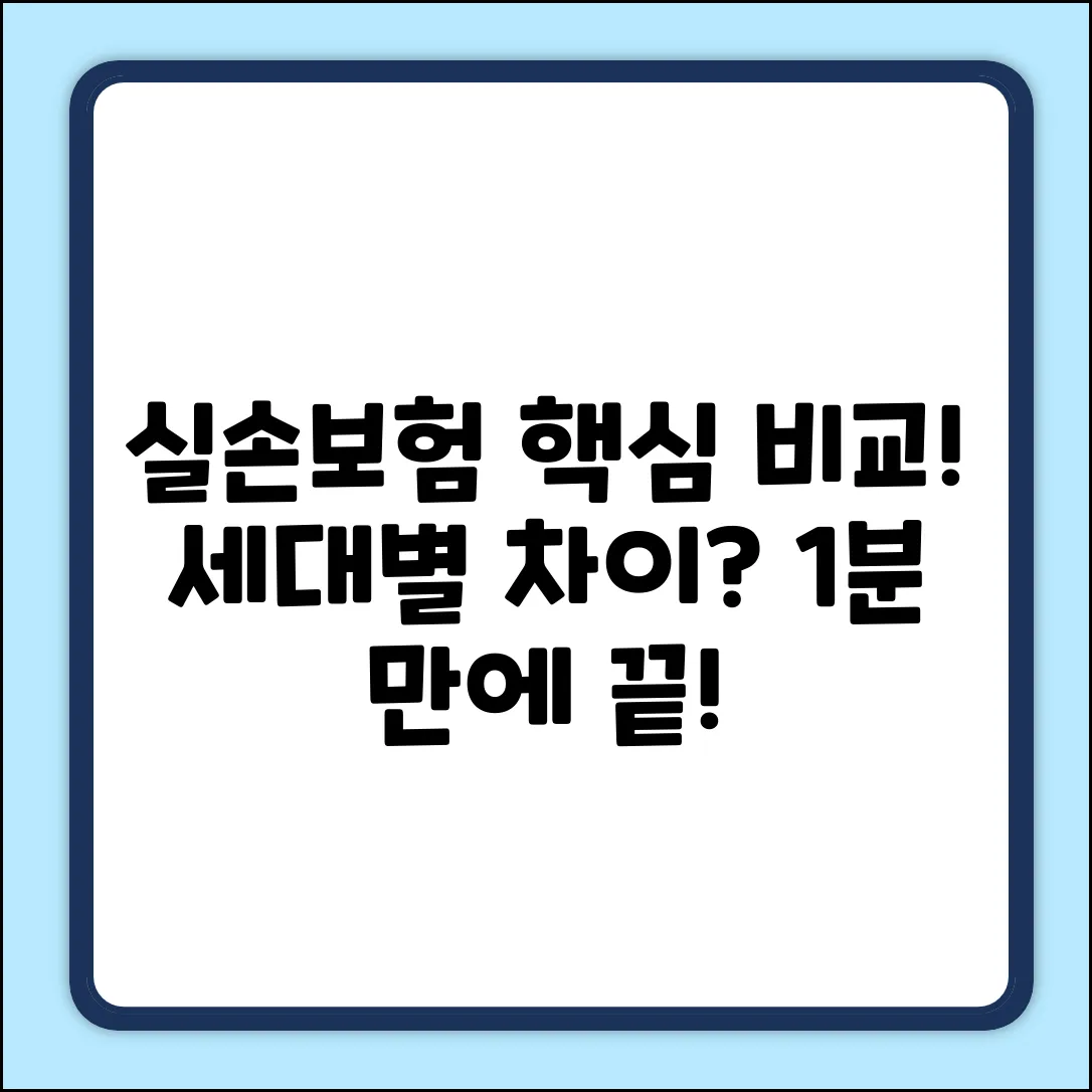 실손보험 세대별 차이? 누구나 쉽게!